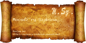 Mocsáry Szabina névjegykártya