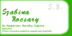 szabina mocsary business card
